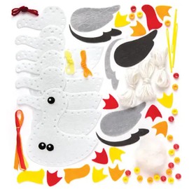 Baker Ross AR501 Bird Seagull Kits, Introductory Sewing for Beginners and for Kids Arts and Crafts Projects (Pack of 3), Assorted