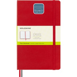 Moleskine - Classic Notebook, Blank Pages, Hard Cover and Elastic Closure, Size 13 x 21 cm, Scarlet Red, 400 Pages