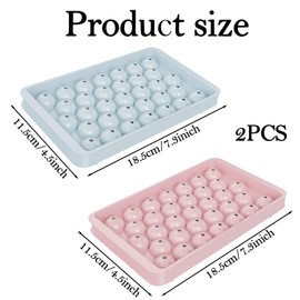 2 PCS Round Ice Cube Moulds, Ice Cube Tray with Lid, Ice Ball Mould, Circle Ice Cube Tray Reusable Ice Trays Easy to Remove Sphere Ice Making Mold for Freezer Water and Other Drink