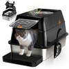 Eosarcu All Stainless Steel Cat Litter Box Top Round Lid