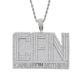 Hip-hop Big Letter CFN Pendant Necklace for Men Women gold silver plated Color Came From Nothing Charm Choker Jewelry with 24in Tennis Rope Chain
