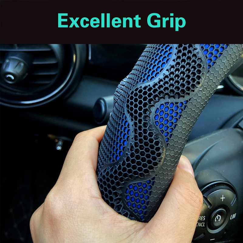 PINCTROT Steering Wheel Cover Great Grip with 3D Honeycomb Anti-Slip