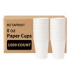 METAPRINT 1000 Pack 8 OZ Disposable Paper Cups, Paper Coffee