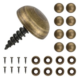 ZIUZI Brass Decorative Screws with Caps, 8 Pack Antique Bronze Self Tapping Screws and Decoration Covers Kit for Mirror, Picture, Wooden Box, Placard, Shutter, Furniture Repairing (9mm Cap Diameter)