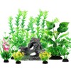 QUOZUO Fish Tank Accessories Artificial Plants, 9pcs Green Aquarium Decorations