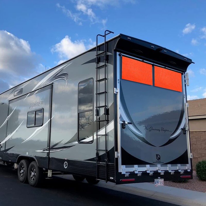 Safety Flag Set - 6 Bright Orange Mesh Warning Flags,