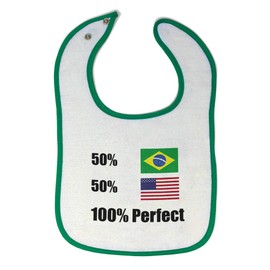 Toddler & Baby Bibs Burp Cloths 50% Brazilian American 100% Perfect #1 Funny Flags New Cotton Items for Girl Boy Ae White Green Design Only