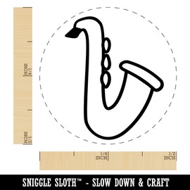 Saxophone Music Instrument Doodle Rubber Stamp for Stamping Crafting Planners - 1/2 Inch Mini
