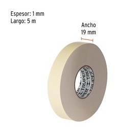Truper CDC-1950, Cinta doble cara de 19 mm x 5 m, polietileno