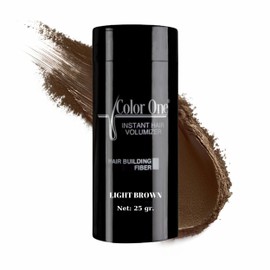 Scattered Hair for Thin Hair, Naturally Water Resistant for Men and Women, Hair Fibres for Instant Hair Thickening, Hair Loss Lamination, Hair Powder, Root Powder (Single Pack, Light Brown)