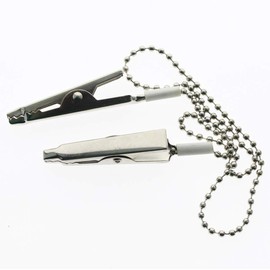 VASANA Pack of 2 Metal Ball Chain Napkin Fixing Clip Dental Bib Clasp Holder Lanyard Elderly Adult Bib Clip Neck Strap Length 12- Keep Your Napkin Securely Placed While Dining
