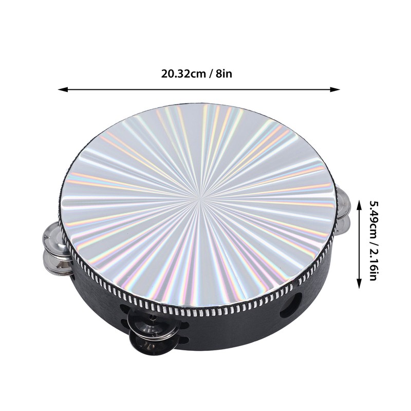 Radiant Tambourine Reflective Clear Crisp Sound Double Row Bell Drum