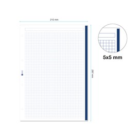 Miquelrius Refill Pad 5 Bright Colours 100 Sheets Squared 5mm Size A4 90g Paper with 4 Holes