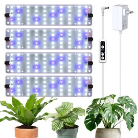 DOMMIA Grow Lights, 40W Linkable Grow Lights for Indoor Plants Full Spectrum, 6/12/16h Timer, Dimmable Ultra-Thin Plant Lights for Indoor Growing, Bluish White, 1-Set
