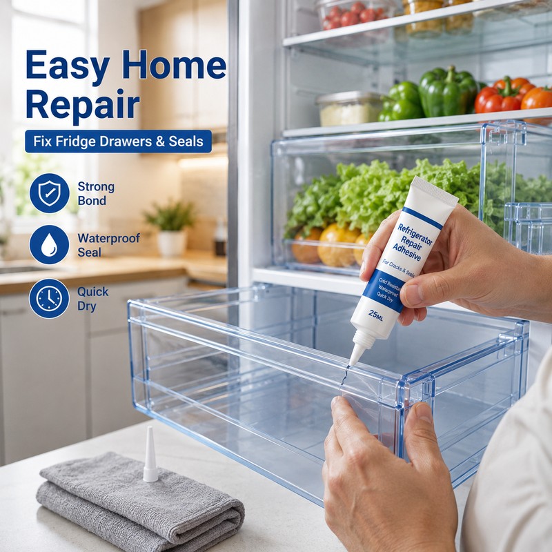 Clear Refrigerator Repair Adhesive for Plastic & Glass – 25