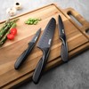 hecef Black Kitchen Knife Set of 3, Sharp Knives with