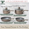 Moss & Stone 6 Pcs Dark Grey Nonstick Cookware Set,