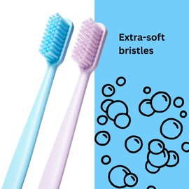 Boie USA Extra Soft Toothbrush Pack of 2 - with 100% Recycled Handles - Gentle on Sensitive Teeth and Gums, Made in The USA, Quality Bristle Soft Tooth Brush, 2-Pack