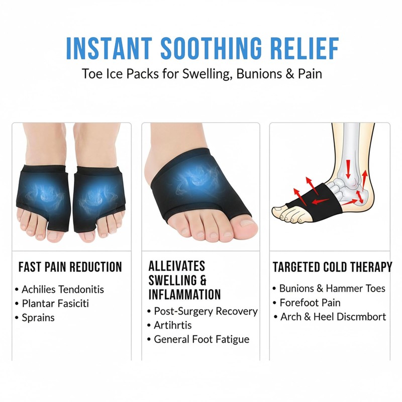 Toe Ice Pad, Foot Ice Pack, Soft Forefoot Ice Pack,