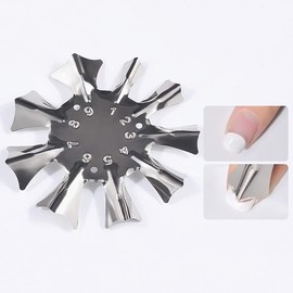 SILPECWEE 3 Pack Easy French Smile Line Acrylic Gel Cutter Tool C-Shape Manicure Edge Trimmer Stencil Template Tips (29 Size)