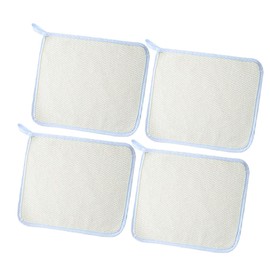 Healeved 4pcs Nylon Bath Towel Shower Glove Exfoliating Cloth for Body Square Bath Cloth Bathing Cleaning Towel Bath Mitt Exfoliating Towel Scrub Towel Body Towel Bathroom Towels Beige