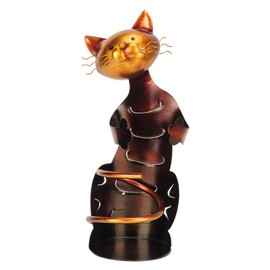 Cat Wine Holder Rack Metal Decorative Cat Shaped Wine Holder Stand Wine Bottle Holder Sculpture for Tabletop Decoration