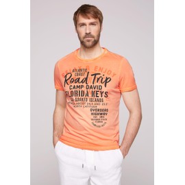 Camp David Mens Puff Print T-Shirt, Sunshine Orange