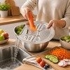 2-in-1 Stainless Steel Rice Washing Bowl with Grater – Side-Drain