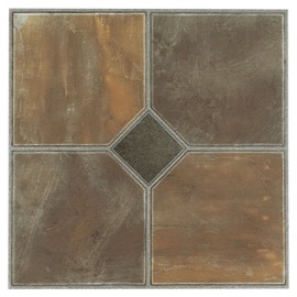 NEXUS Medium Oak Plank-Look 12 Inch x 12 Inch Self Adhesive Vinyl Floor Tile #223 20 PACK