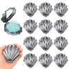 12 Pcs Foldable Travel Hair Brushes, Mini Shell-Shaped Hair Combs