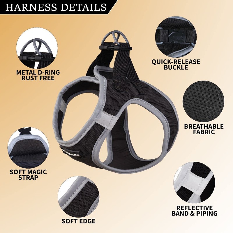 H Force Dog Harness, Breathable Soft Mesh Puppy Vest Harness