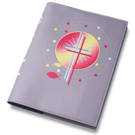LParkin Gotteslob Case with Cross Fish PU Leather Prayer Cover Communion 15 x 22 cm Grey