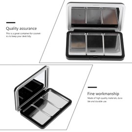 Beaupretty Empty Eyeshadow Palette Eyeshadow Metal Palettes 3 Grids Makeup Blusher Lipstick Box Empty Eyeshadow Pan Cosmetic Storage Container Travel Makeup Organizer Case for Women