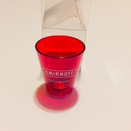 Smirnoff NEW (2) Smirnoff Red Light Up Battery Operated Plastic Shot Alcohol Glass Gift