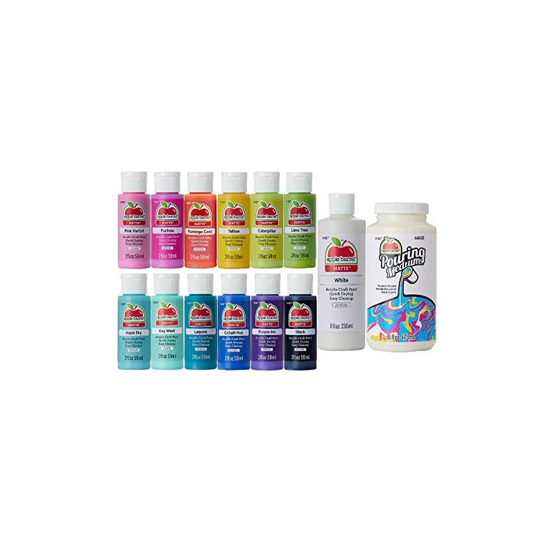 Apple Barrel PROMOABP22, 14 Piece Acrylic Set Featuring 13 Paints