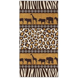 YISUMEI Vintage African Animals Print Beach Towels for Adults Extra Large 180x90cm, Microfibre Quick Dry Towel for Travel Swimming Camping Sports