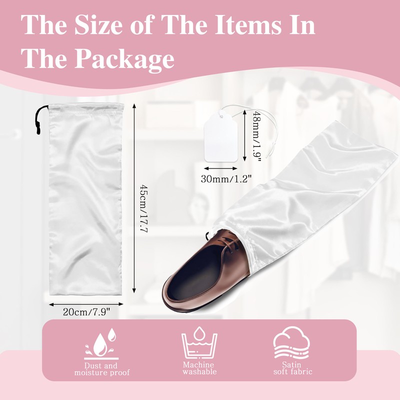 Ersmak 6 Pack Shoe Bags for Travel - Satin Shoe