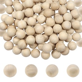 TOAOB Pack of 100 Wooden Balls Without Hole 14 mm Round Natural Loose Spacer Beads Unpainted Natural Wood Wooden Beads Craft Beads for DIY Jewellery Making for Crafts