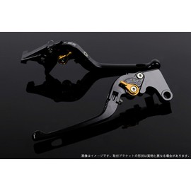 SSK DU0405646-GD Adjustable & Foldable, 3D Type, Clutch & Brake Set, Lever Main Color: Black, Adjustment Knob Color: Gold (SCRAMBLER (Scrambler) (Monster 821) (HYPERMOTARD 821/Strada)