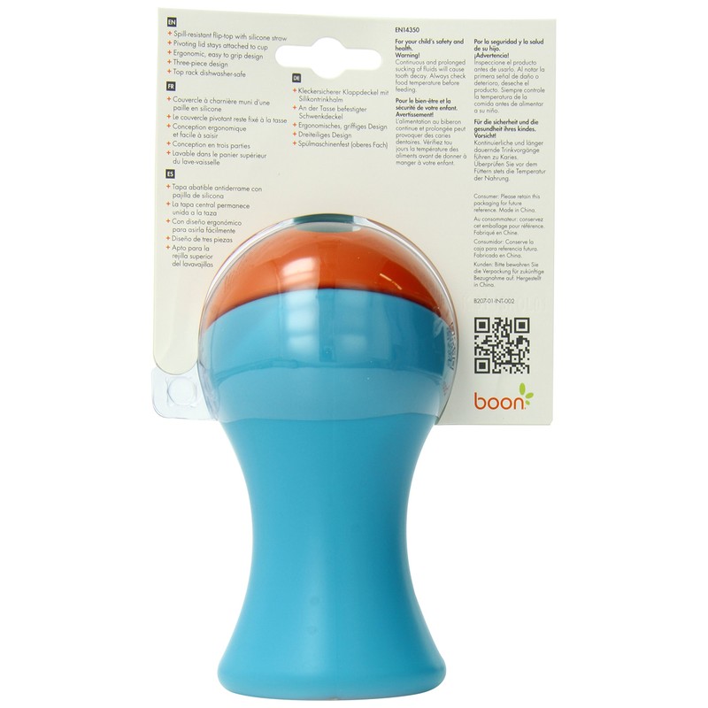 Boon B207 Vaso con Popote, azul/naranja