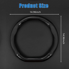 gunhunt - Funda de volante transpirable para coche, protector de volante antideslizante de fibra de carbono, resistente al desgaste, universal, para las cuatro estaciones, 1 paquete, en forma de D