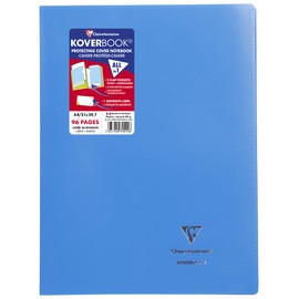Clairefontaine 971511C Koverbook (DIN A4, 21 x 29.7 cm, Lined with Margin, 48 Sheets, Opaque), Pack of 1, Assorted Colours