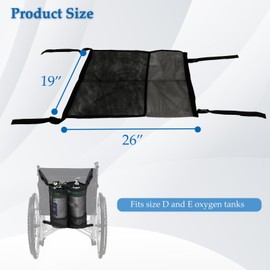 Mediss Wheelchair Dual Oxygen Tank Holder - O2 Cylinder Carrier Backpack for D and E Bottle, Dual and Portable