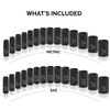 NEIKO 02446A 1/2" Impact Socket Set, 35 Piece, Deep Socket