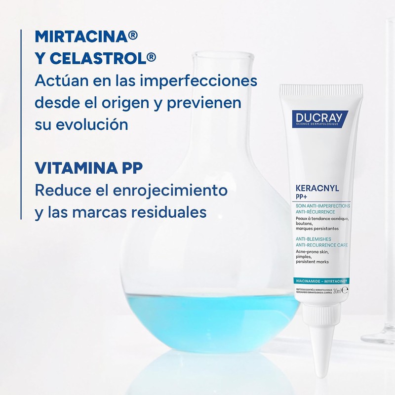 Ducray Keracnyl PP+ Crema Hidratante Facial Anti-Imperfecciones, 30ml