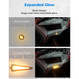 KEMIMOTO UTV Turn Signal Kit with 110D Horn, Pre-Wired, Plug and Play UTV ATV Blinker with Rocker Switch, Triangle Universal Street Legal Turn Signals Compatible with Polaris, Can-Am, Teryx, CFMOTO