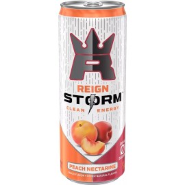 REIGN Storm, Peach Nectarine Fitness & Wellness Energy Drink 12 Fl Oz Pack of 12