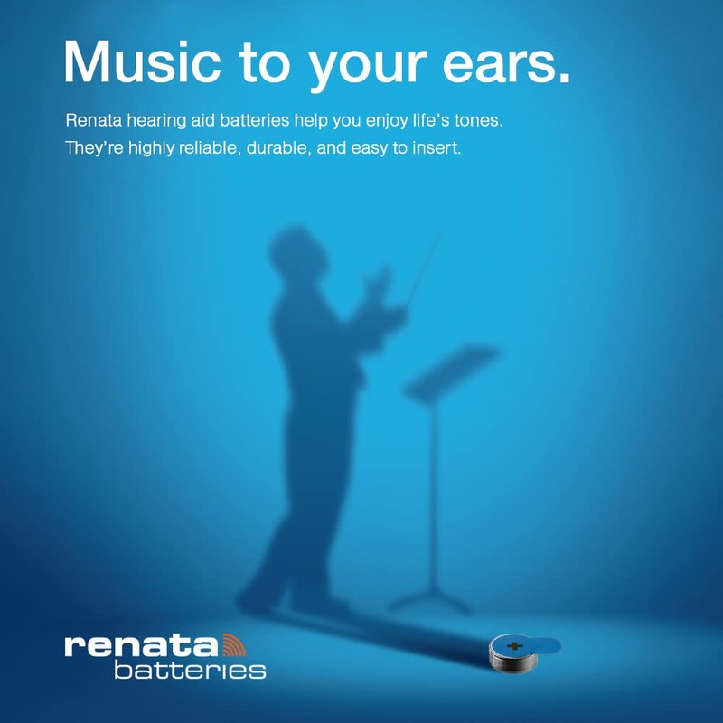 60 Renata Maratone Hearing Aid Batteries Size: 675