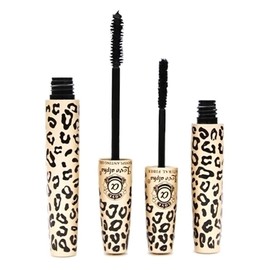 LOVE ALPHA Moodstruck Black Mascara Transplanting Gel + Natural LENGTHENING Fibers in Animal Print Case UK SELLER