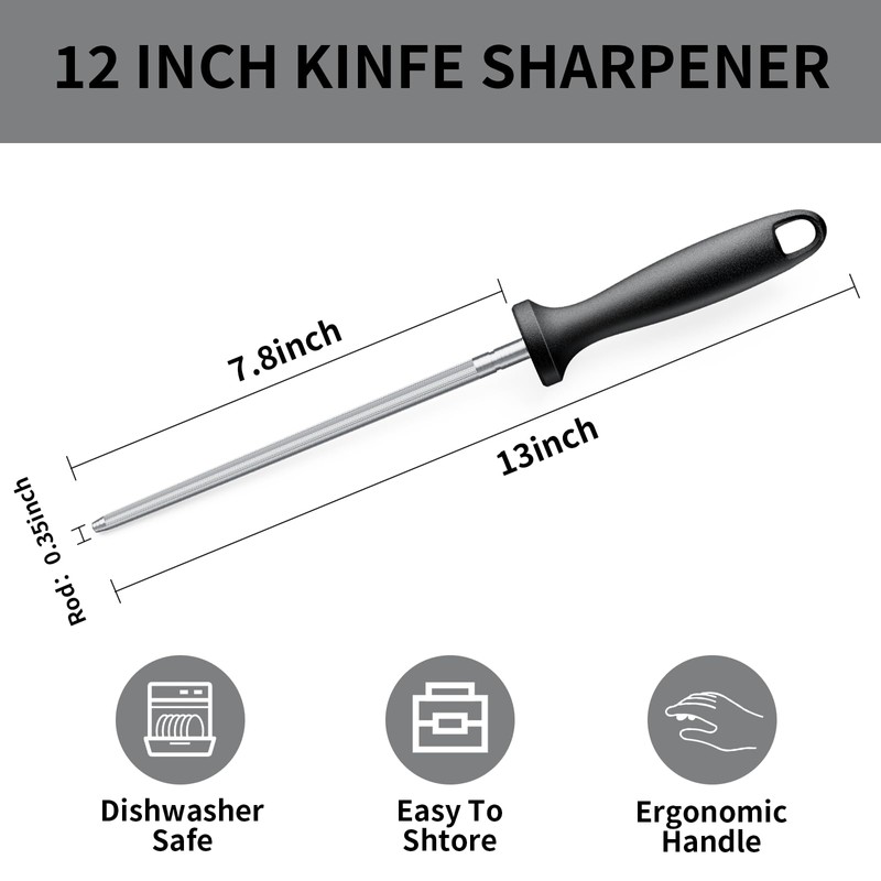 Knife Sharpener Rod, Kitchen Knives Sharpener Carbon Steel Professional Knife